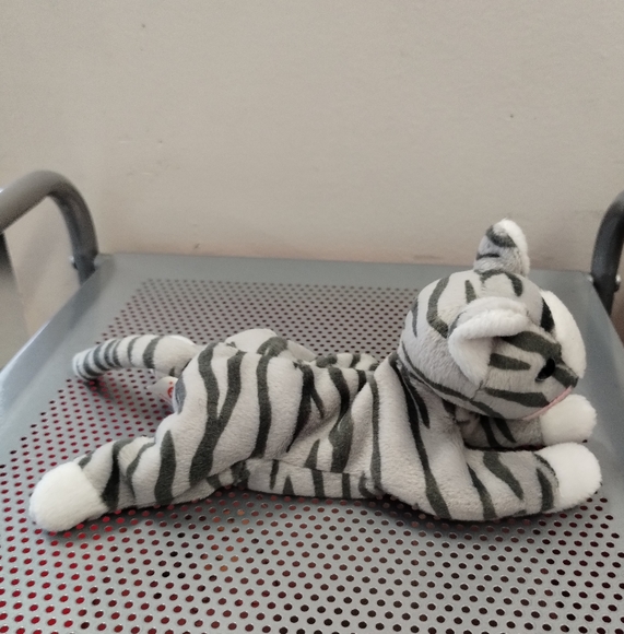 ✓Prance 1997 Ty Beanie Babie Grey Stripe 8in Cat Kitten 7in - Picture 3 of 10